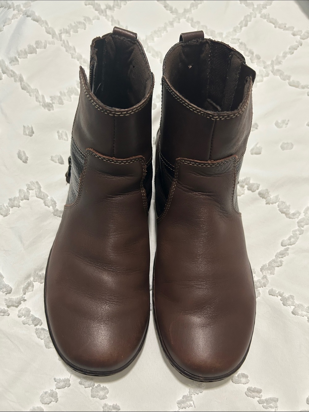 Clarks Dark Brown Leather Ankle Booties